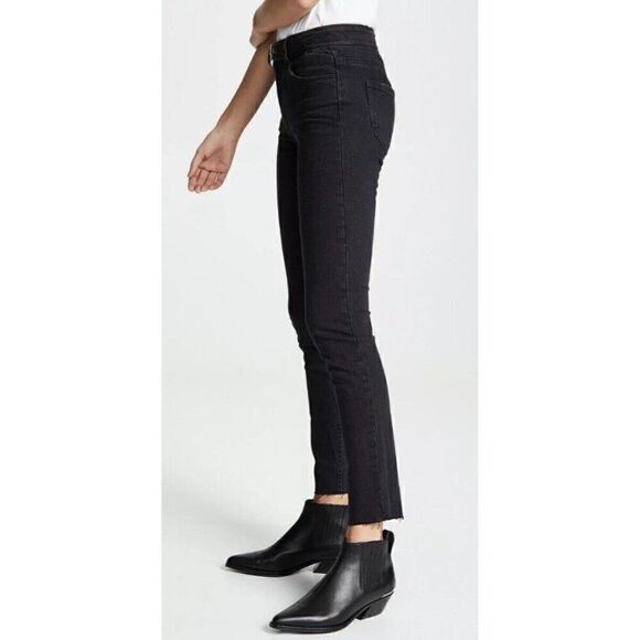 PAIGE Hoxton High Rise Skinny Jeans Size 30 Ankle Peg Raw Hem w/ Belt in Riot - Picture 2 of 13